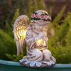 Solar Angel Resin Ornament for Outdoor Garden Decoration