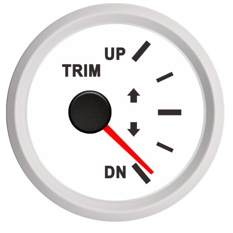 ized 2'' 52mm Up to Dn Marine Boat Trim Gauge 0-190ohm Trim Meters fit Marine Yacht Boat with Red Backlight 12V 24V