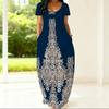 Crew Neck Short Sleeve Plus Size Gown Ladies Summer Soft Casual Outfit