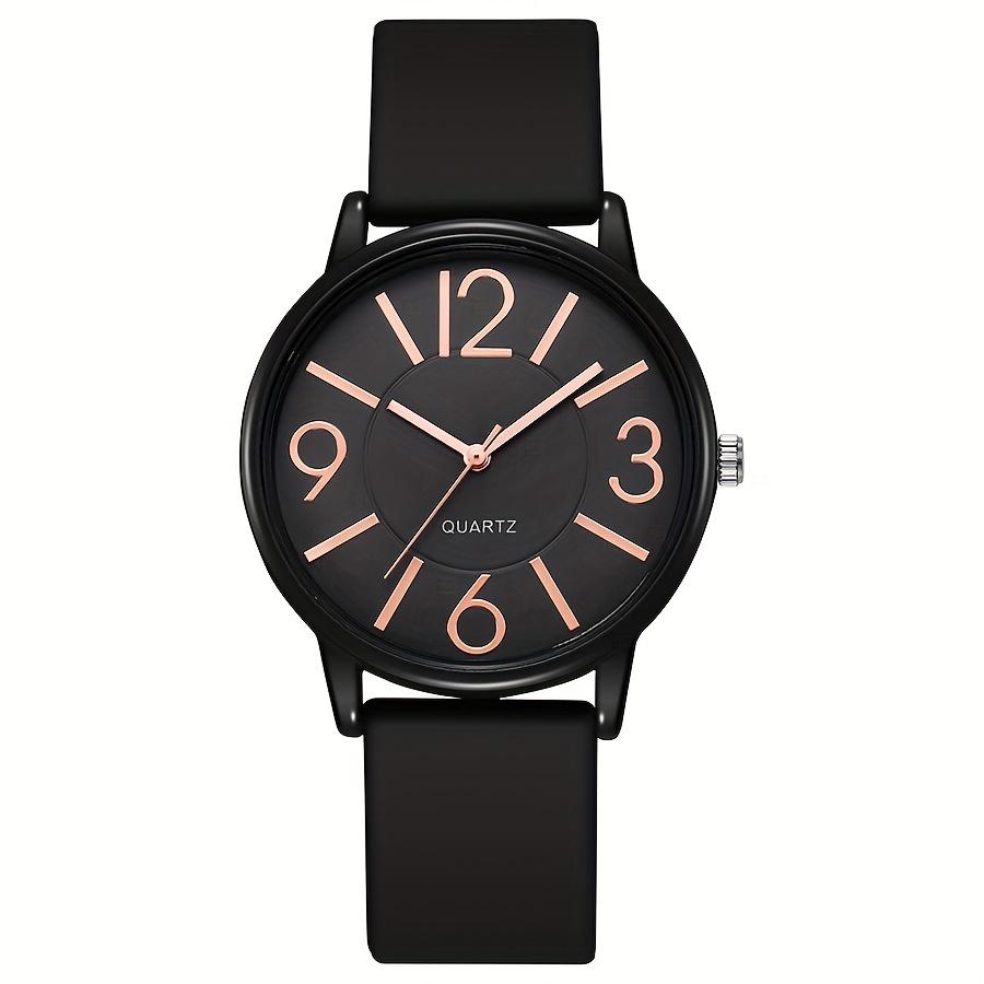 Arabic Dial Women's Quartz Watch Minimalist Silicone Strap Casual Wristwatch for Girls Students Reloj