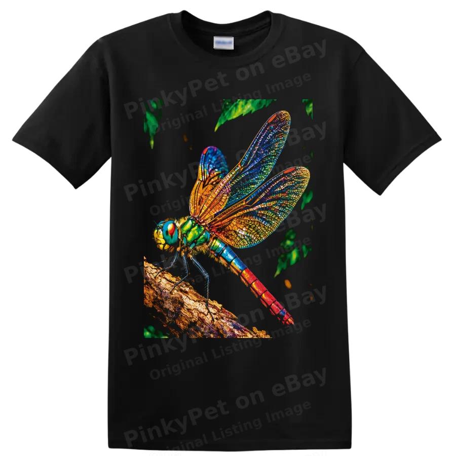 Dragonfly T Shirt Colorful Insect Nature Botanical Wildlife Graphic Art Print