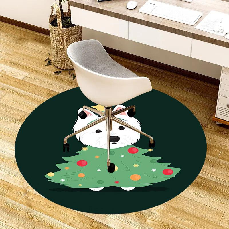 1pc Cute Dog Round carpet, Made of Polyester,Living Rooms, Or Bedrooms, a Cool Rug for The Living Room.ydt26197