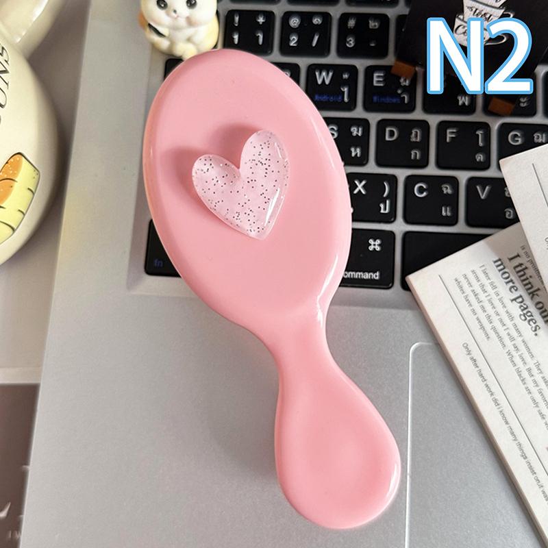 

Милая розовая складная массажная расческа Love, массажная головка, воздушная подушка, антистатическая портативная дорожная расческа для волос с зеркалом