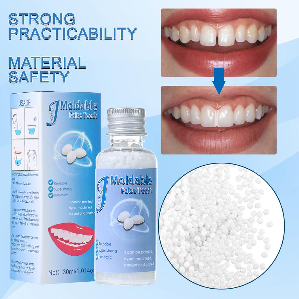60ml Resin Tooth Repair Granules Moldable Temporary Filling Gaps Broken Teeth Makeup Denture Adhesive Falseteeth Solid Glue