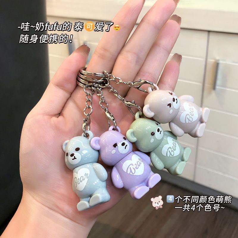 MANSLY - Cute Bear Keychain Feather Lip Mud - 4 Colors