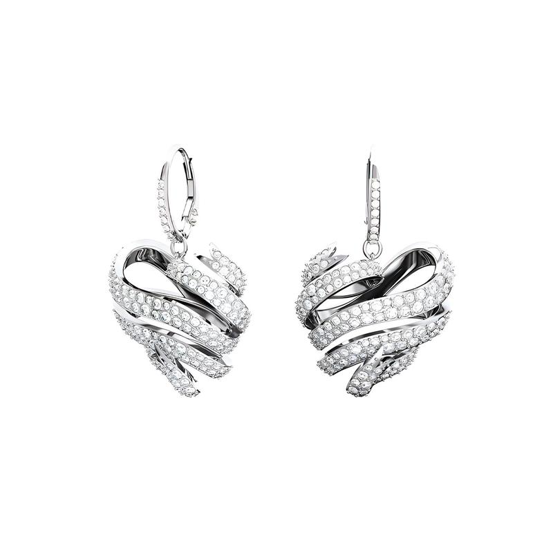 Swarovski Volta Exquisite Heart-Shaped Versatile Earrings Women s White 5652029