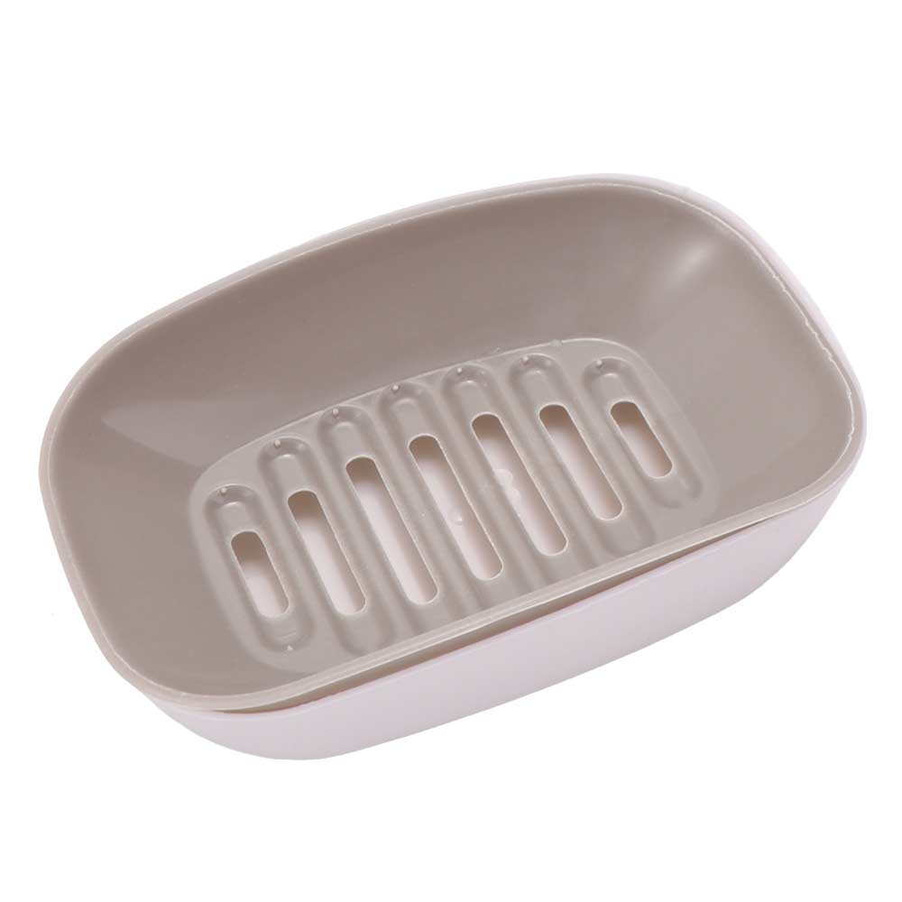 Boîte à Savon Double Couche Séchage Rapide Porte-Savon en Plastique Étagère de Rangement Pratique pour Savon Ménage