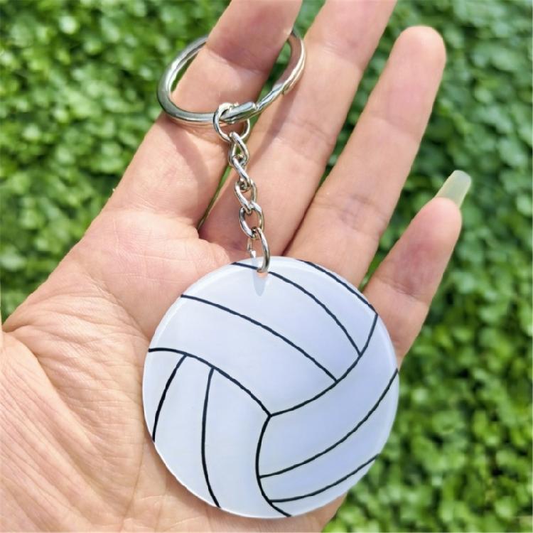 Sturdy Acrylic Athletic Keychain Set Football Baseball Basketball Rugby Fans Ergonomic Compact Shape