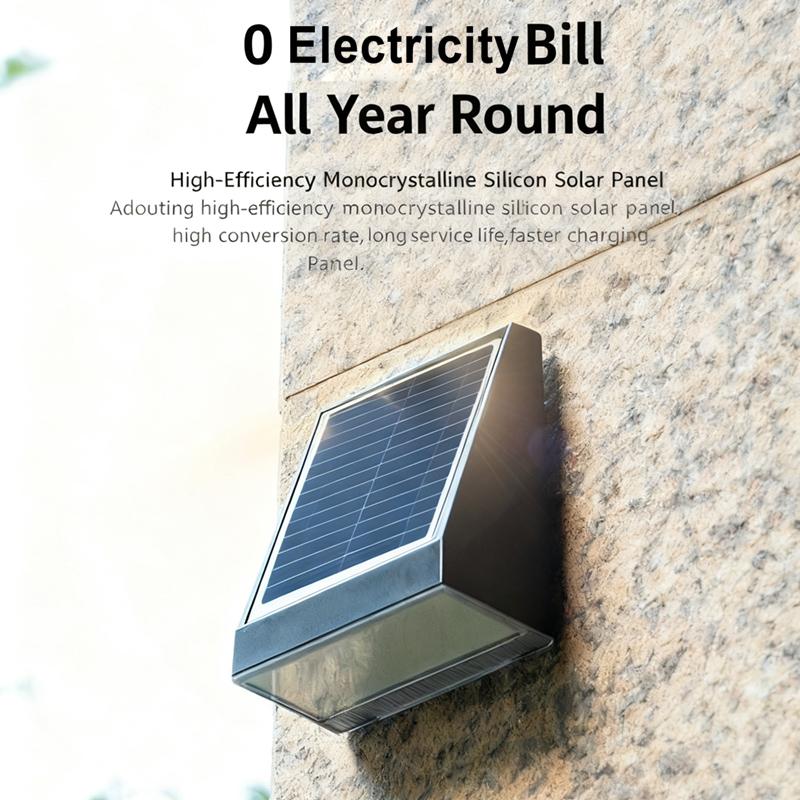 Outdoor Wall Lamp Solar-powered Courtyard Lights Waterproof Balcony Garden Villa Wall Washer Lights Deck Lighting for Pathway