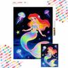 5D DIY All Diamond Art Painting Kit Ariel Mermaid Glowing Jellyfish Home Decor Gift