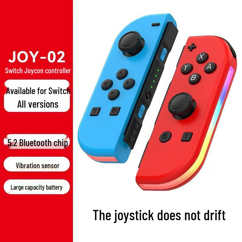 Colorful RGB Switch Joy-Con Left & Right Controllers with Wake-Up, Bluetooth 5.2, Vibration, and Motion Control.