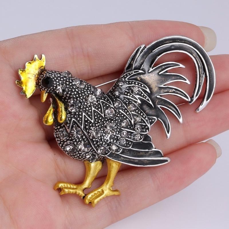 Personalized Vintage Rooster Brooch Animal Cartoon Brooch  Clothing Pin Accessories.