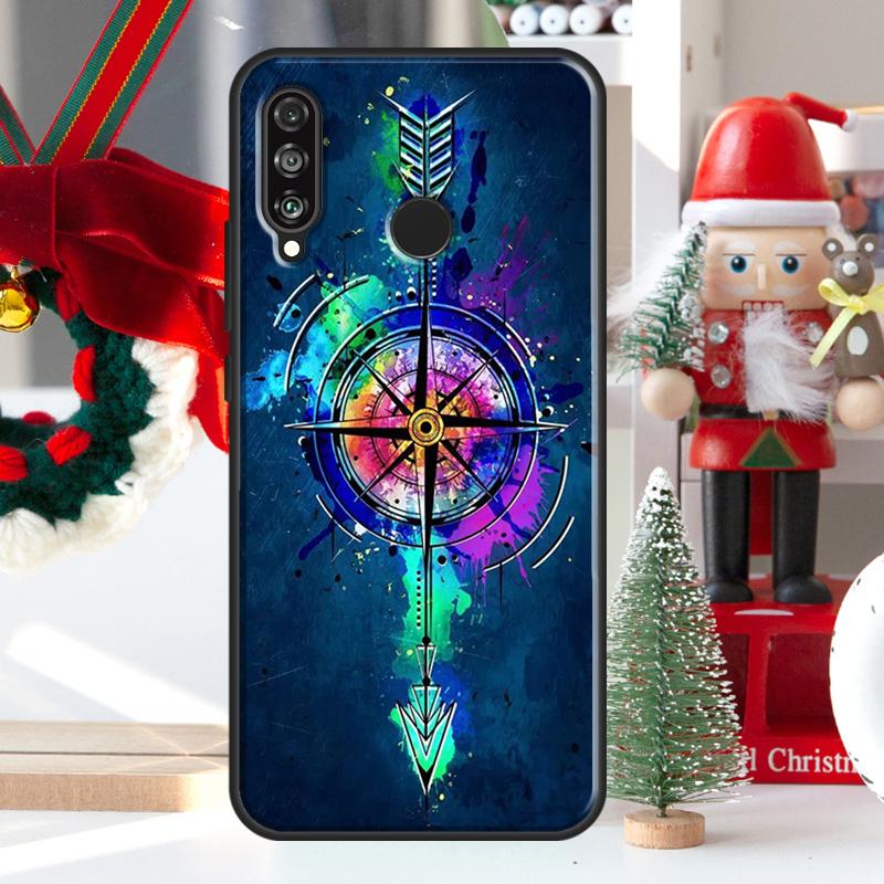 World Map Compass Nautical For Huawei Nova Y73 Y60 Y70 Y90 Y72 Y61 Y91 7i 8i 11i 12i 12s 9 10 SE P20 P30 P40 Lite Case