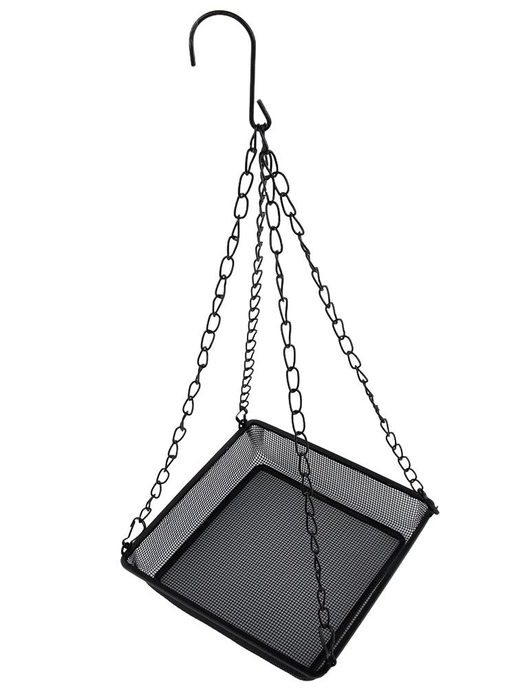 Tavă de hrănire a păsărilor din fier agățat, 1 buc, capacitate mare pentru mai multe păsări