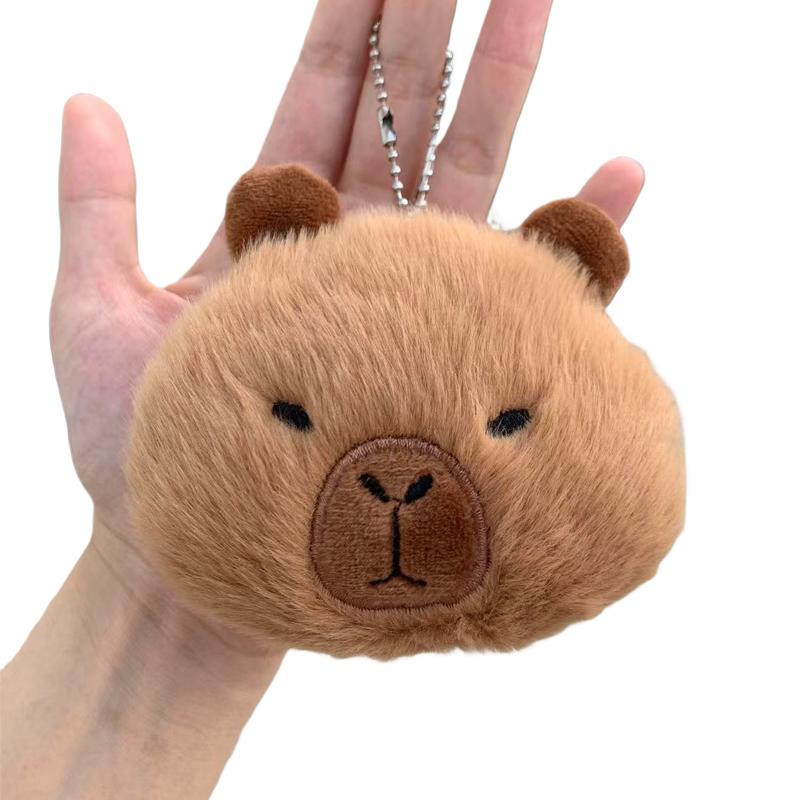 Cute Capibara Plush Keychain Schoolbag Pendant Kawaii Capipala Plushie Squeaky Accessories Stuffted Toy Pendant Friend's Gift