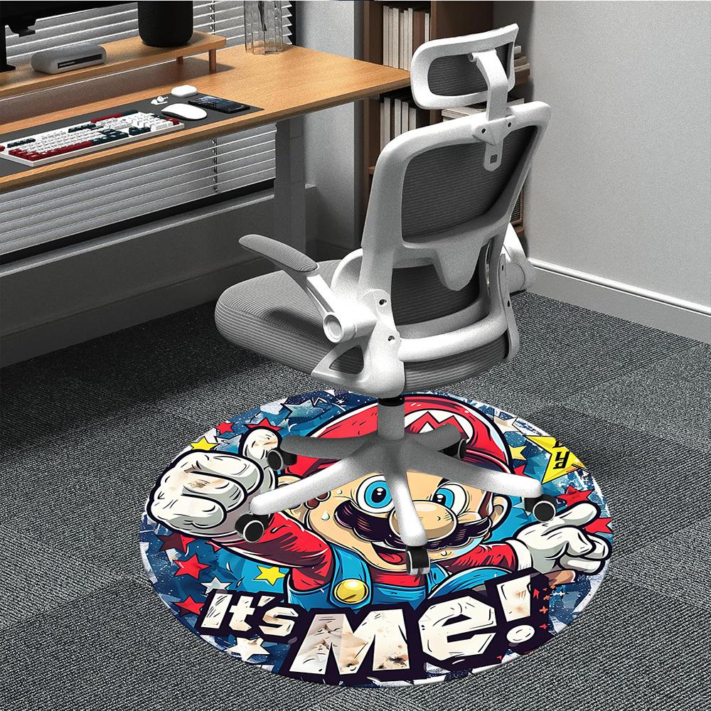 

1pc Mario Adventure Office Round Area Rug, Indoor Mat Suitable For Office,Bedroom Living Room Home Decor, Room Deco a0926054 80cm by 80cm