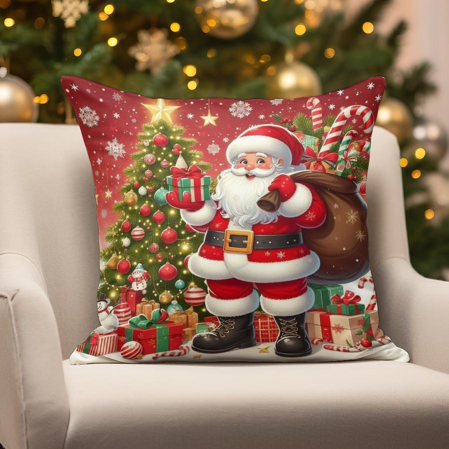 Home Decor Christmas Snowmen & Santa Pillows Suitable For Sofa Bedroom Car Pillow Cover Cushion Rectangular Back Cushion