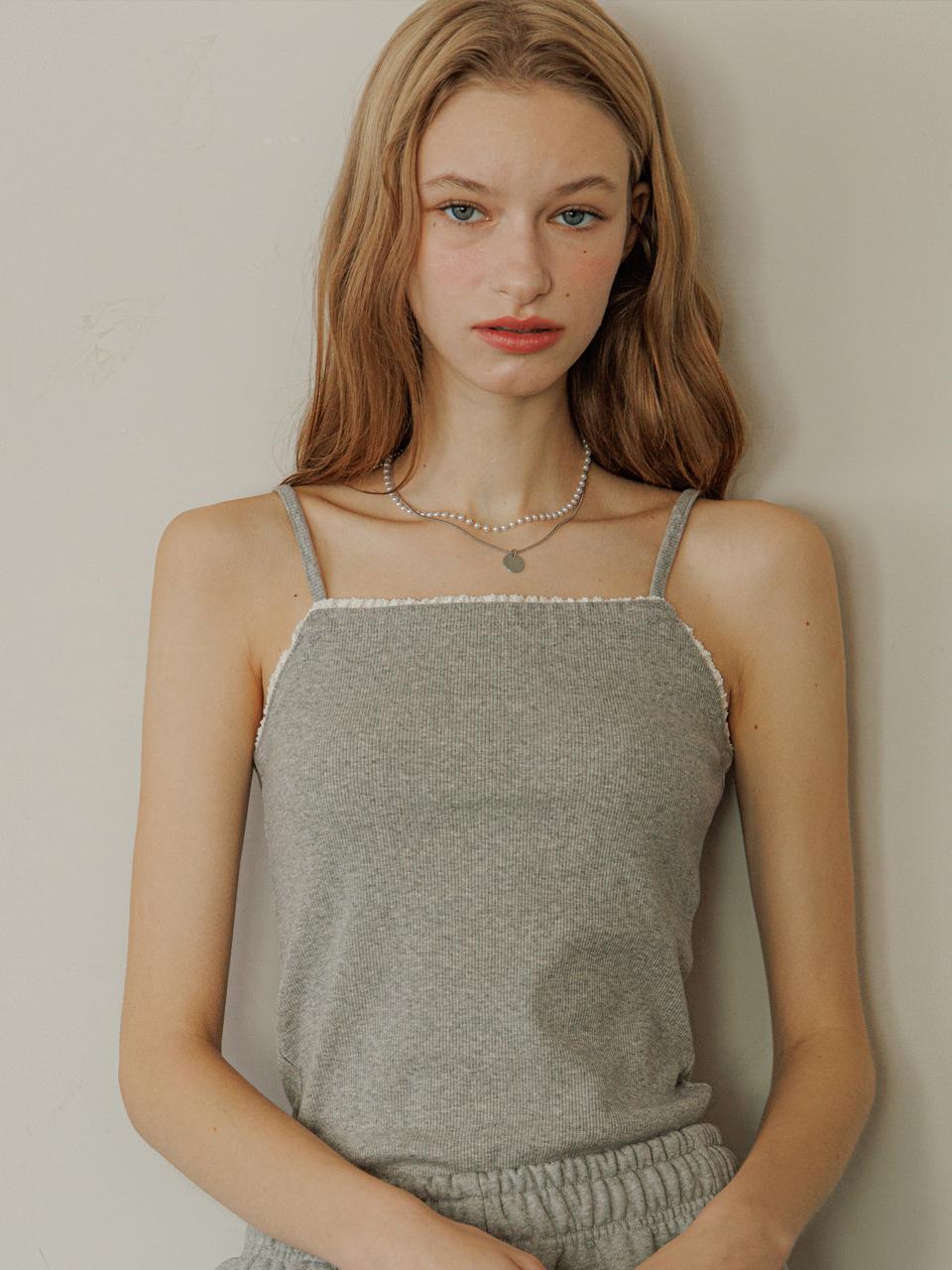 Eight Days A Week Lace Ribbed Sleeve Grey Ad356 Free