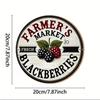 Vintage Metal Wall Art French Blackberry Round Wreath Sign Garage Bar Decor Gift
