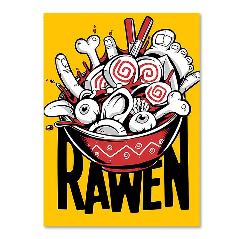 

Японская еда настенные художественные принты забавная лапша рамен постер кухня суши искусство холст картины для гостиной домашний декор 21x30cm No Frame