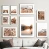 Mountain Calm Lake Tiger Horse Weed Dried Flowers Wall Art Prints Canvas Painting Nordic Poster Decor Pictures For Living Room