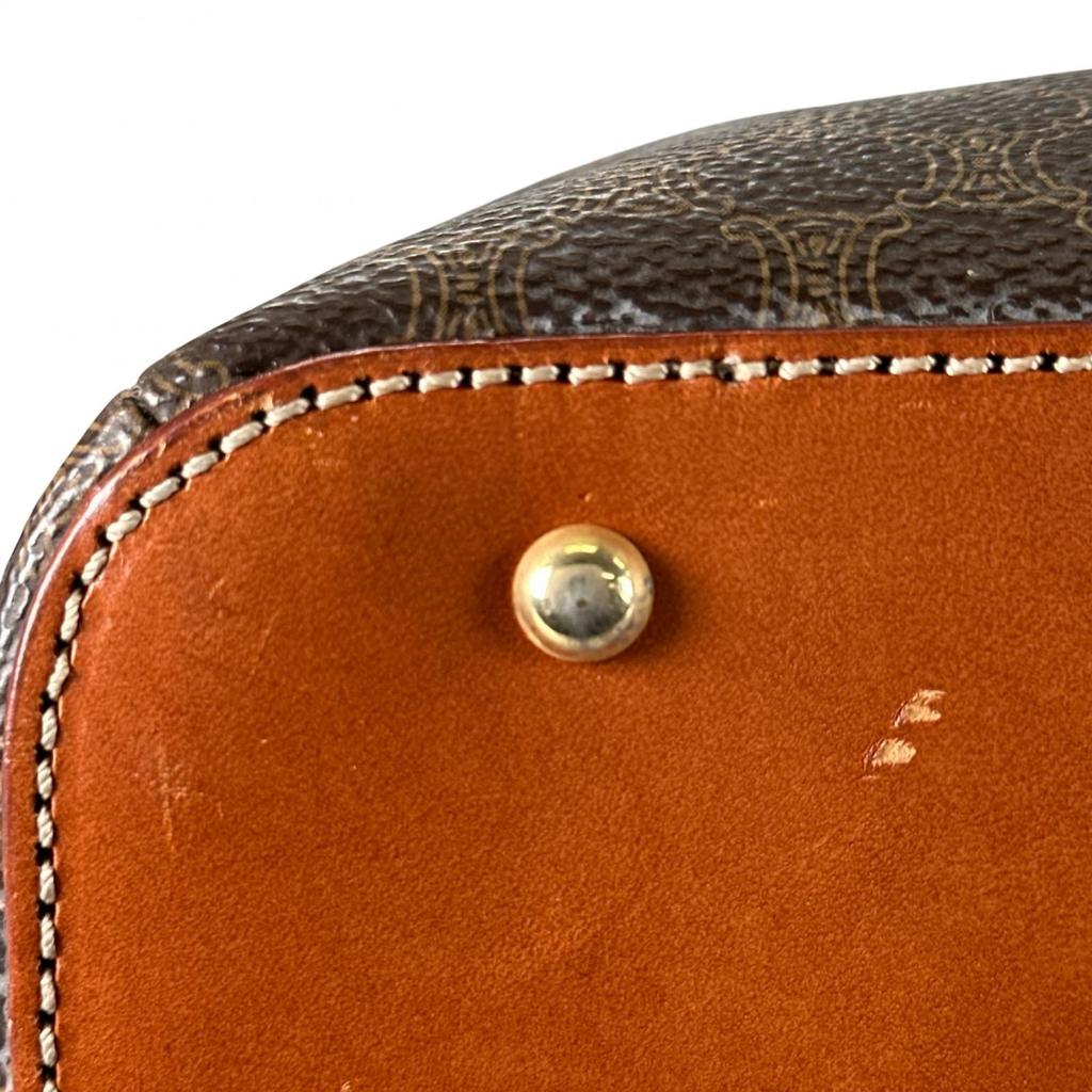 Celine Macadam Handbag Brown Women Mini Boston Used
