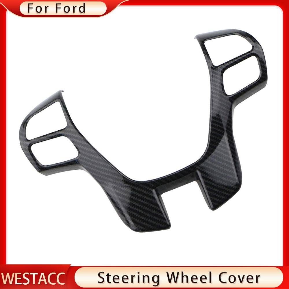 Car Steering Wheel Panel Cover Sticker for Ford Ranger Everest Endeavour 2015- Steering Wheel Trim Frame