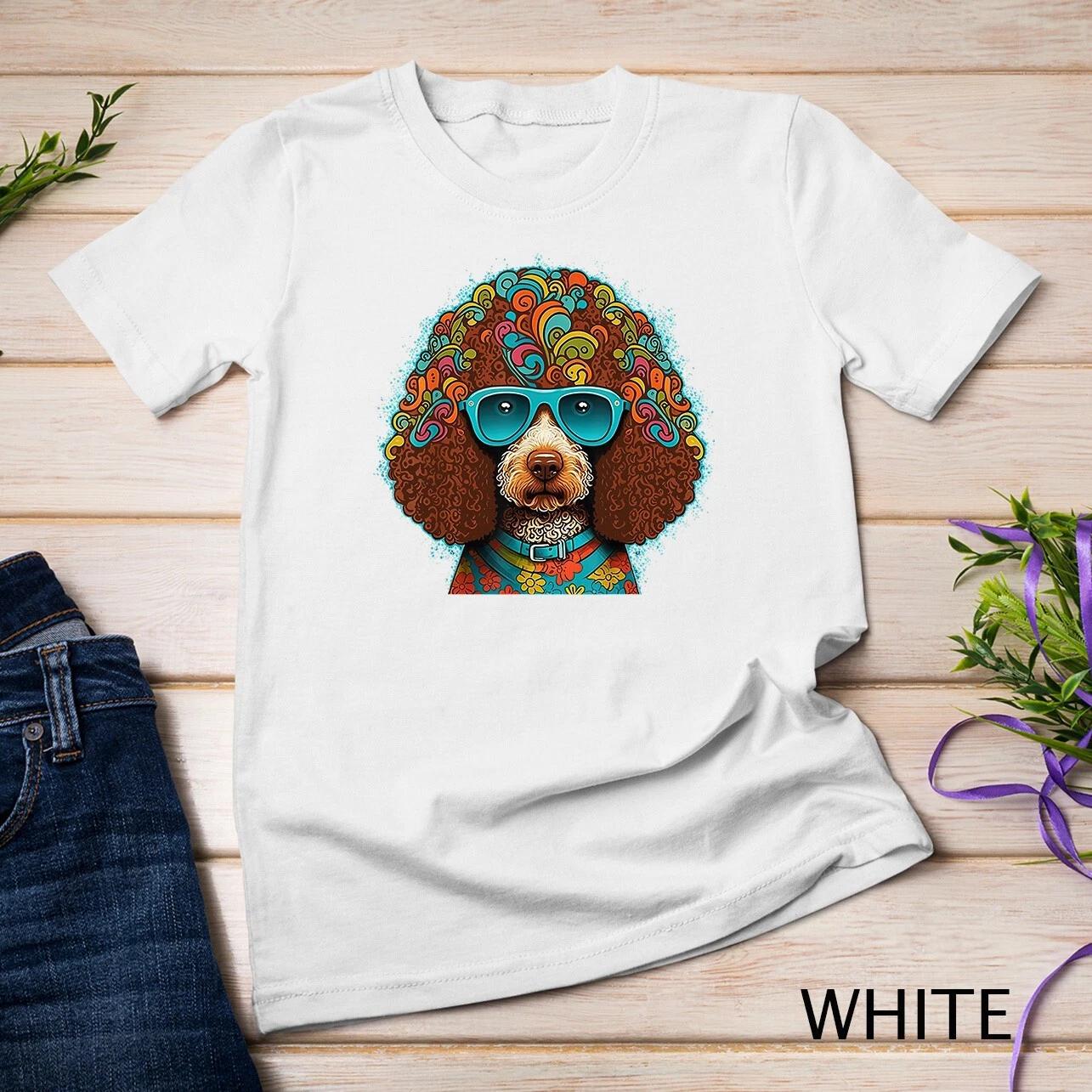 Funny Cute Poodle Dog Miniature Poodle Toy Poodle Hippie T-Shirt Unisex T-shirt S