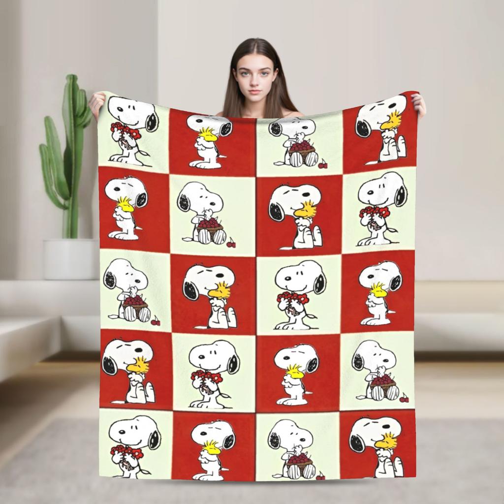 Snoopys Woodstock Blanket Cartoon Fleece Throw Blanket Summer Air Conditioning Personalised Soft Warm Bedsprea,