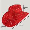 Red Christmas Cowboy Hat Santa Claus Decoration Holiday Party Props Wide Brim Cowgirl Hat Jazz Hat