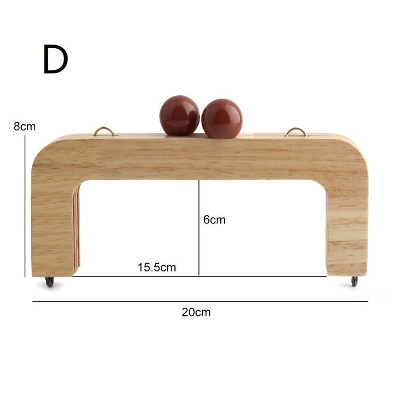 Stylish DIY Bag Mini Wooden Handle with Beads and Practical Kiss Clasp Closure