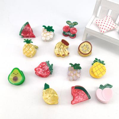 Cartoon Frucht Acetat Haarklammer Niedliche Kleine Greifer Erdbeere Zitrone Kirsche Traube Pony Gebrochene Haarklammer Top Clip Haaraccessoires