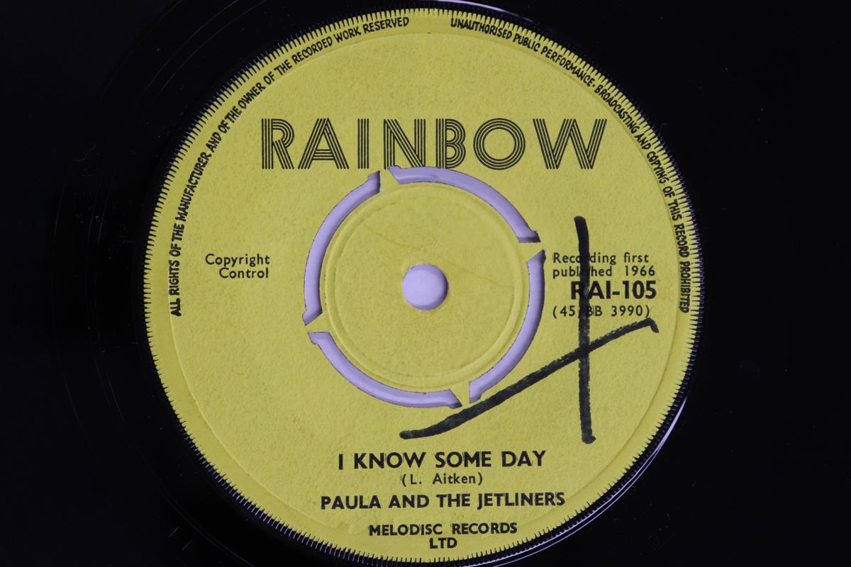 

7inch Record PAULA THE JETLINERS I Know Some Day Something On My M RAI105 RAINBOW 1966 UK SoulFunk Used