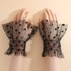 Pleated Tulle Flare Sleeve Elastic Detachable Wristband Polka Dot Fake Cuffs  Clothing Decorative