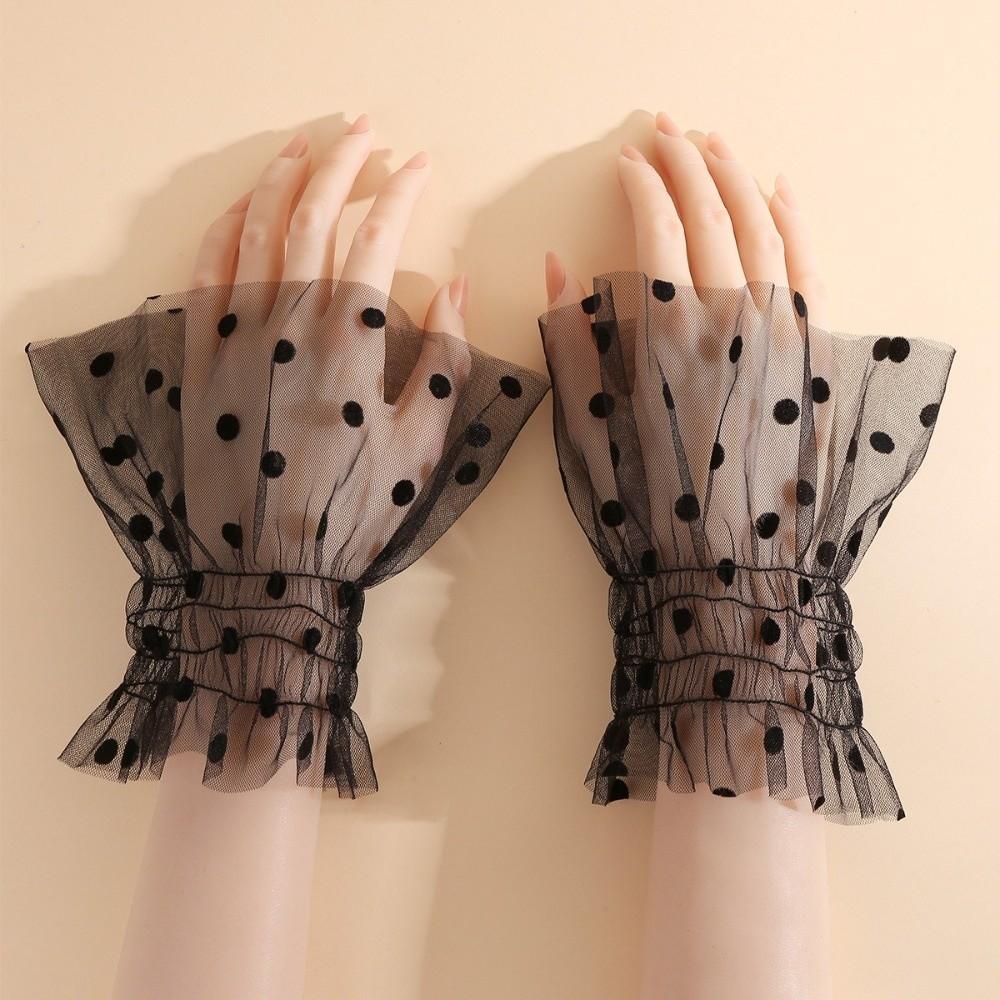 Elastic Flare Sleeve Ruffle False Sleeve Elegant Detachable Wristband Clothing Decorative