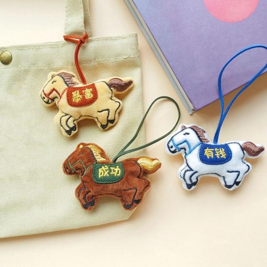 Bag Pendant Cartoon Horse Doll Hanging Ornament Horse Zodiac Brooch Bags Keys Accessory Statement Gift
