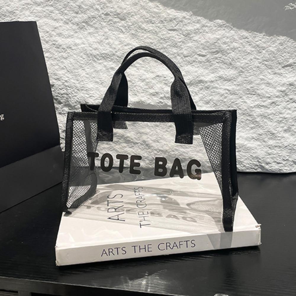 All-match PVC Beach Bag Large Capacity Waterproof Handbag Transparent Jelly Bag  Cosmetic Bag