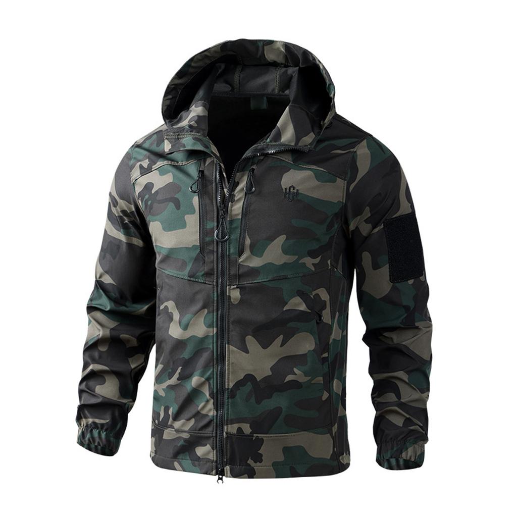 Herren Jackenanzug  Herren Arbeitskleidung  Verschleißfester Camouflage-Anzug  Trainingsanzug mit Kapuze  Bergsteiger-Outdoor-Anzug