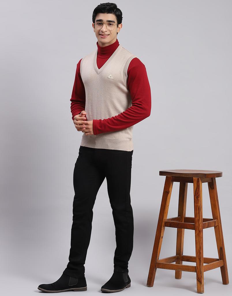 MONTE CARLO Men's Solid V Neck Sweater