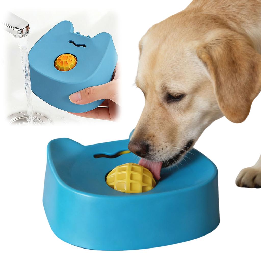 Yogurt Pup Lick Toy for Liquid Treats Bone Broth Yogurt Entertained Ball-in Pet Slow Feeder Lick Toy for Small and Medium Breeds