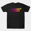 Herren Schwarzes Print-T-Shirt 80er Stranger Things No-Cut Transferpapierdruck Baumwoll-T-Shirt