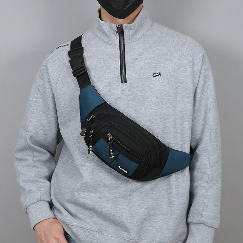 Men's Anti-Theft Waist Bag – Large Capacity Nylon Chest Pack with Multi-Layer Pockets for Travel & Sports