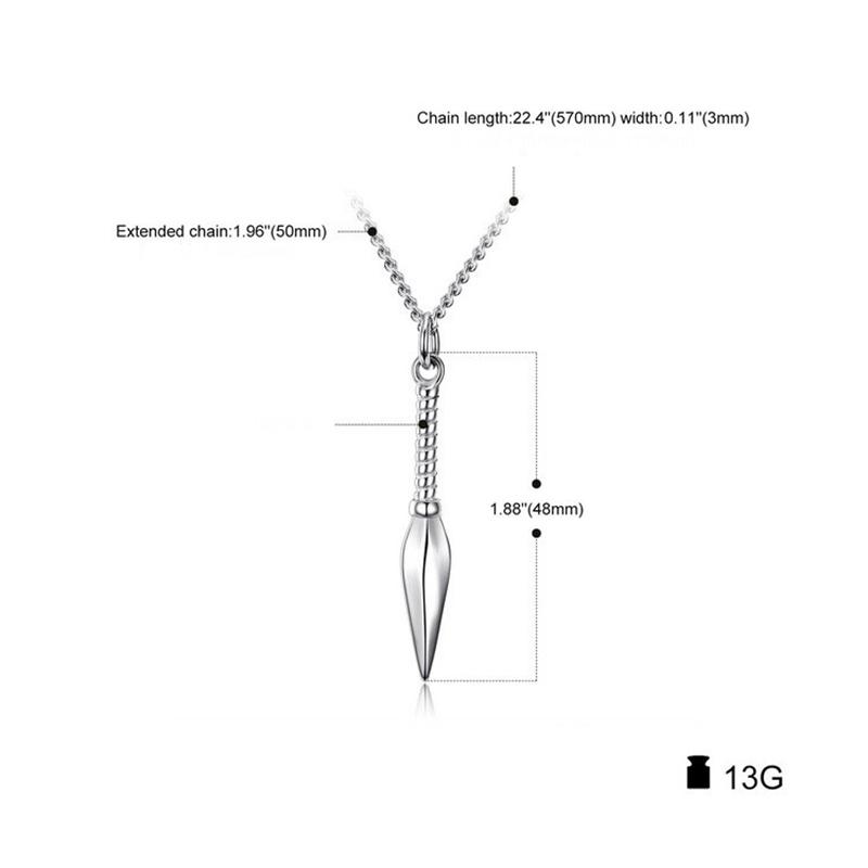 Spear Pendant Necklace For Men Women Fashion Cool Gold Color Stainless Steel Box Chain Neck Accessories Hip Hop Rock Jewelry