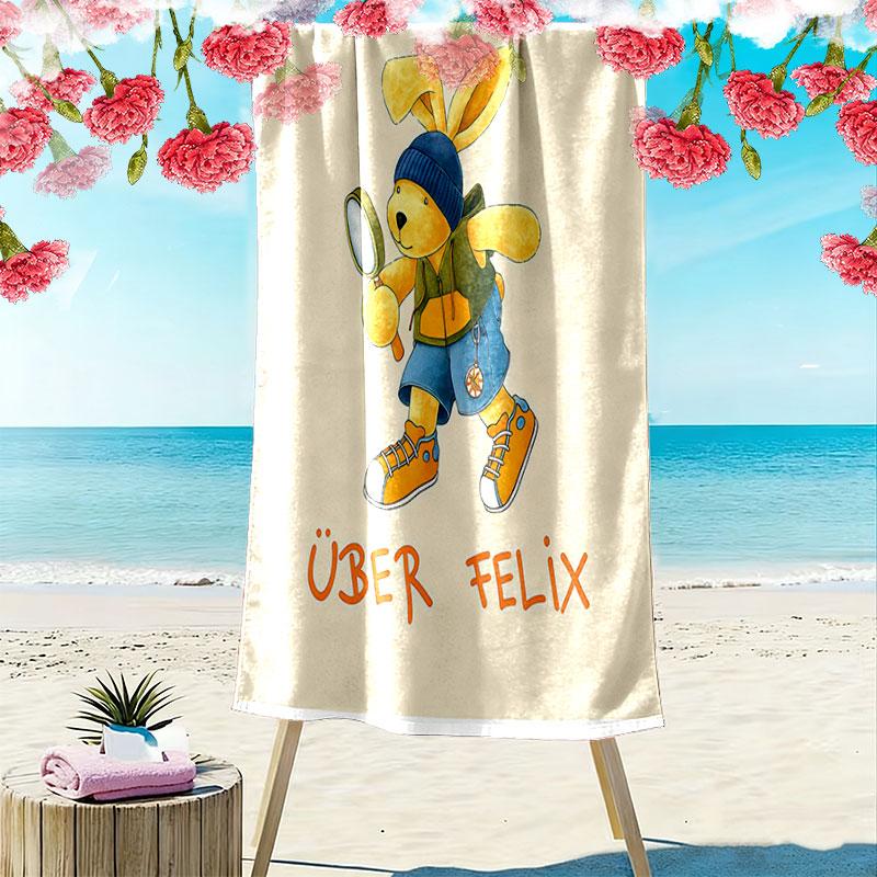 Felix Wonder Print Beach Towel, Large Soft Quick Dry Towel for Beach Camping Swimming