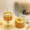 Exquisite Arabic Style Hollow Tower Incense Burner  Crafted From Golden Metal for Bakhoor Ideal for Home and Hotel Ornament