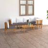 Vidaxl 7-Cz. Garden Lounge Set, With Cushions, Acacia