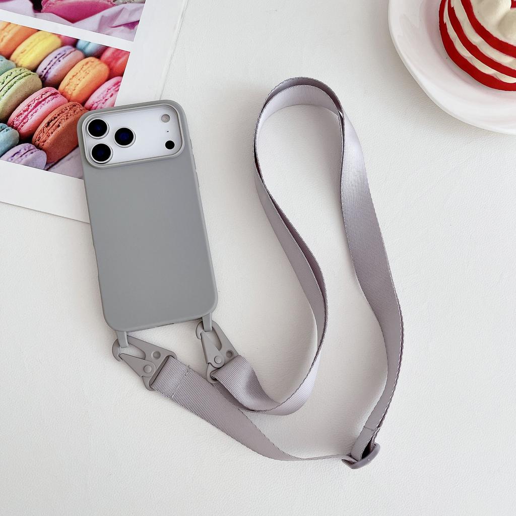 Applicable to iPhone17ProMax mobile phone case Crossbody lanyard Apple 16Pro matte 15 anti-drop 14 protective case