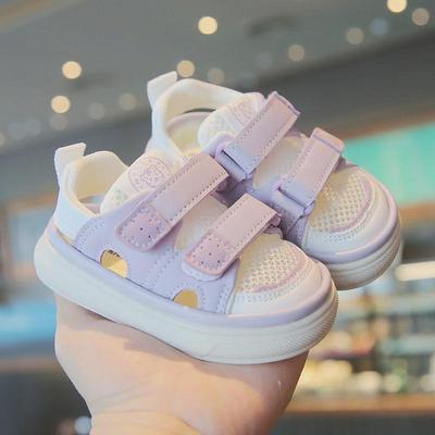2023 Summer Closed Toe Girls' Sandals: Soft Bottom, Breathable Mesh, for Toddlers Aged 1-4