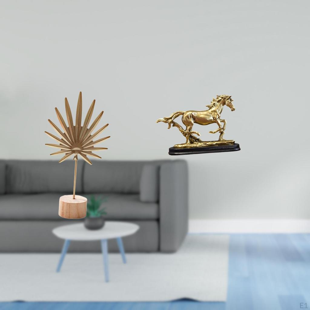 Nordic Abstract Metal Horse Sculpture Figurine Creative Collectible Art Ornament for Table Desk