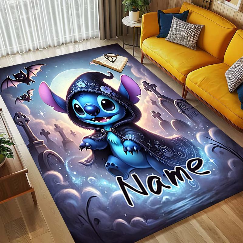 Custom Name Luna's Stitch Living Room Non-Slip Area Rug Soft Carpet for Bedroom Kids Playroom Sofa Office Home Decor Doormat